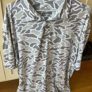 BURLEBO White and Gray Camo Polo Shirt